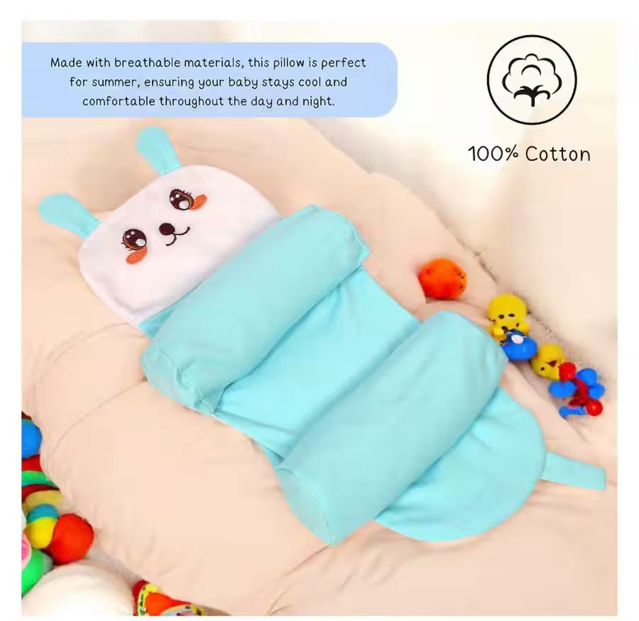 Baby Shaping Head Support Pillow - Assorted Colour
