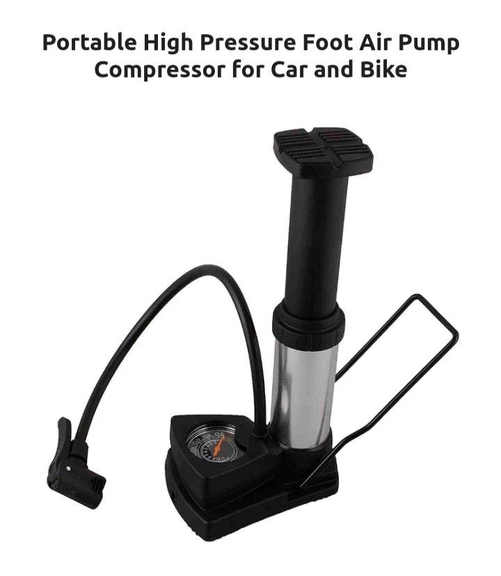 Portable High Pressure Foot Air Pump Compressor for Car and Bike