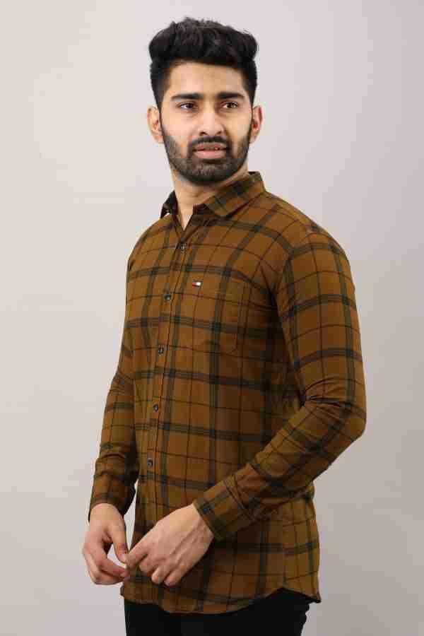 ShirtHub Cotton Blend Checkered Full Sleeves Regular Fit Shirts