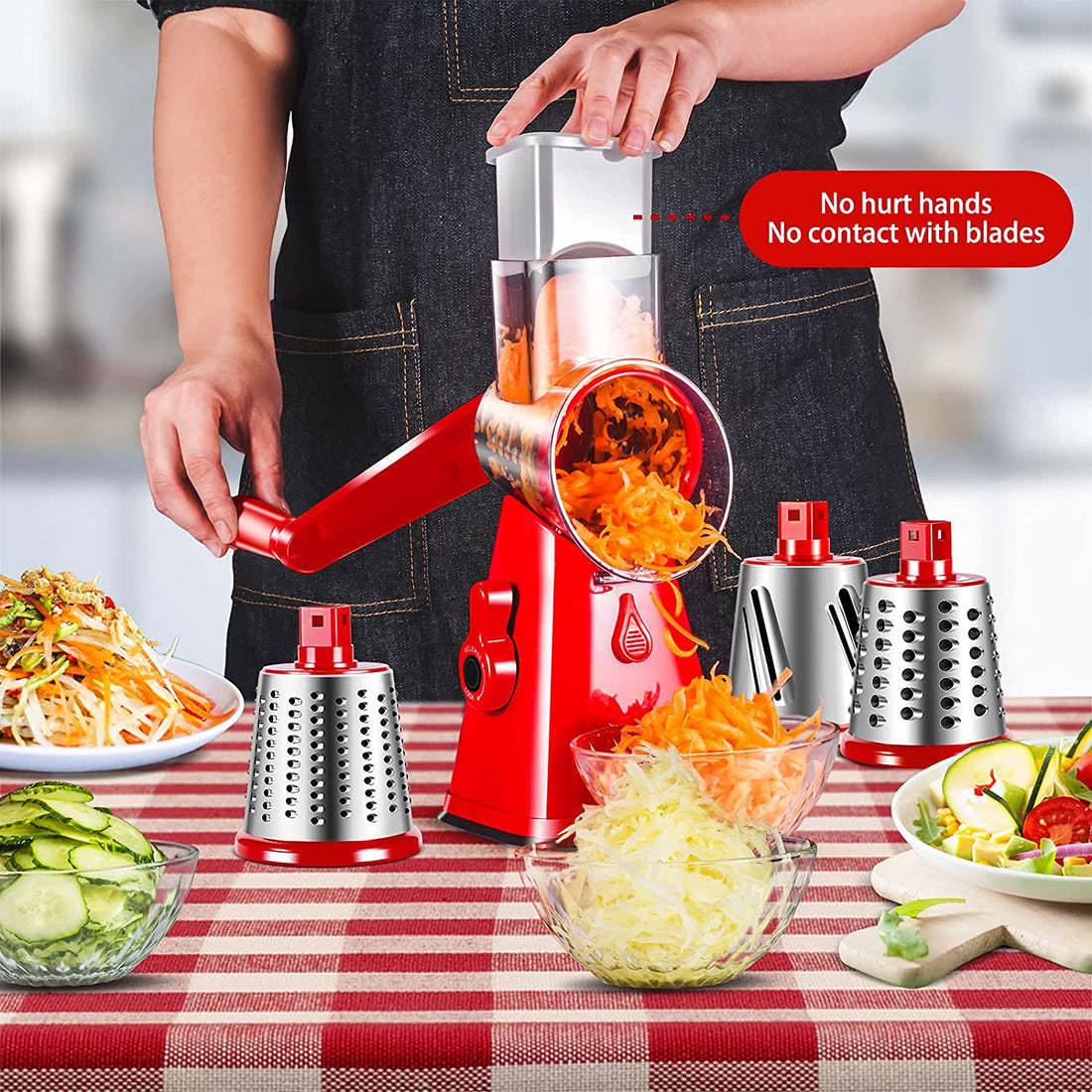 4 in 1 Rotary Drum Vegetable Grater & Slicer